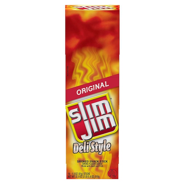Slim Jim Slim Jim Deli Style Smoked Meat Snack Sticks 1.8 oz. Sticks, PK108 2620014012 - main